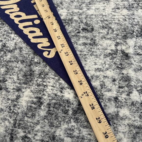 Cleveland Indians Vintage 30" Pennant MLB Baseball Felt Full Size Blue 1960s - Picture 5 of 8